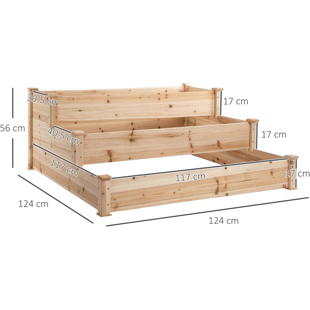 Outsunny Wooden Raised 2tier Box Image 8