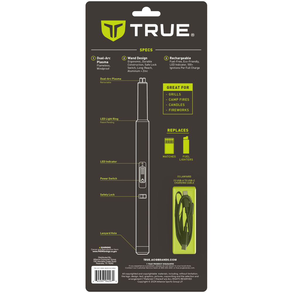 True Utility Flameless Fuel-Free Rechargeable Plasma Arc Lighter Wand with Flexible Neck and LED Image 4