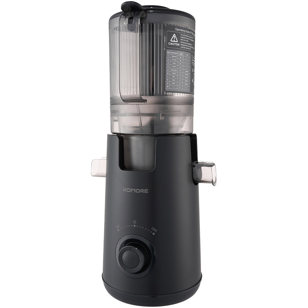 Komore EK090049 Black Slow Masticating Cold Press Juicer with 130mm Chute 300W Image 1