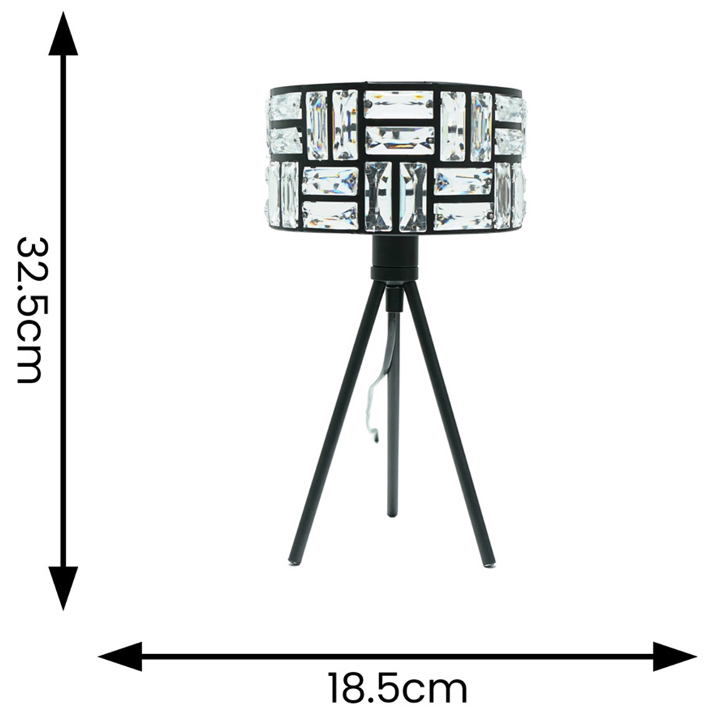 ValueLights Elise Acrylic Jewel Shade Black Tripod LED Table Lamp Image 5