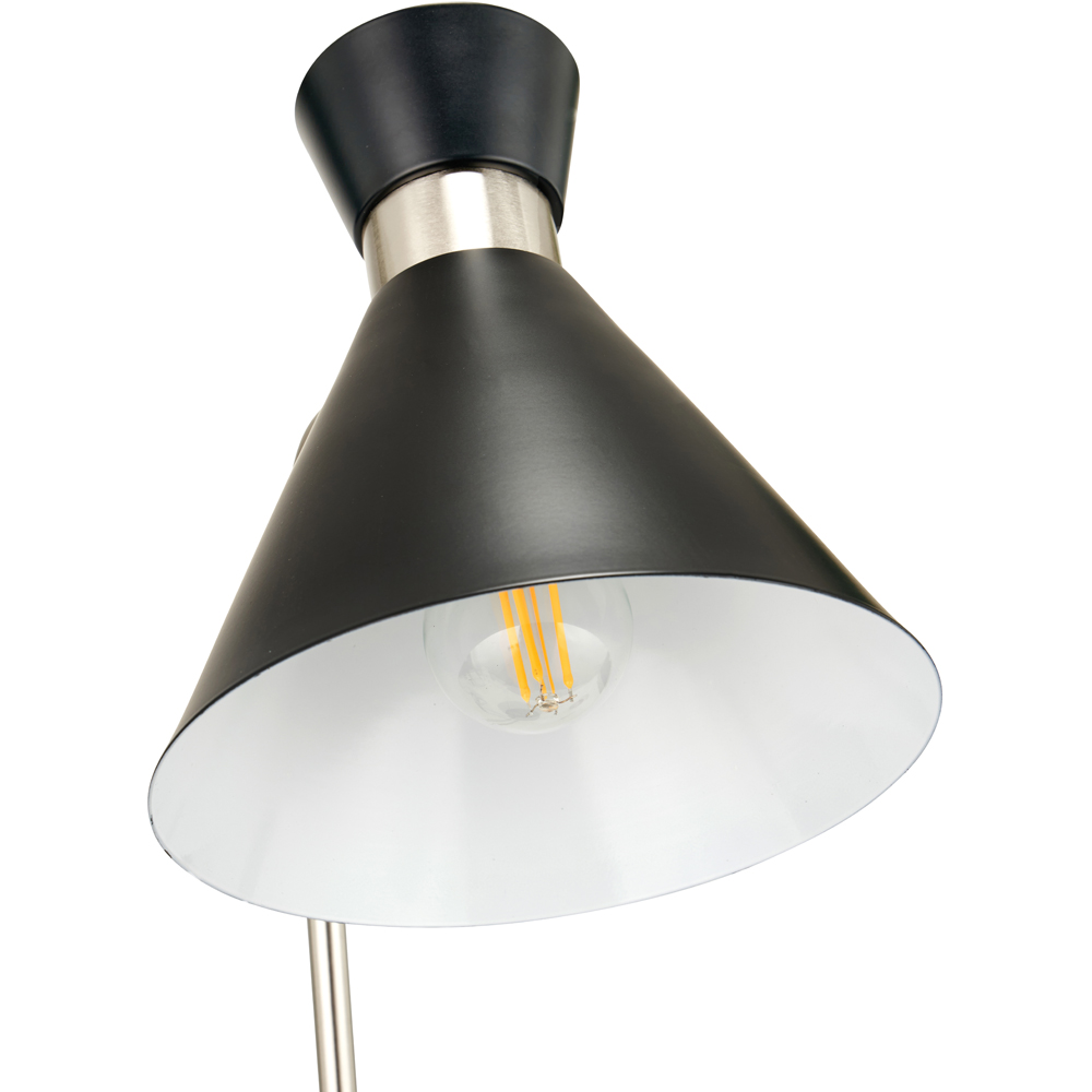 Pacific Lifestyle Benedict Black and Brushed Silver Metal Table Lamp Image 4