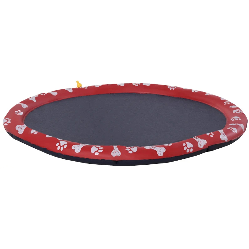 PawHut 170cm Non Slip Red Splash Pad Image 1