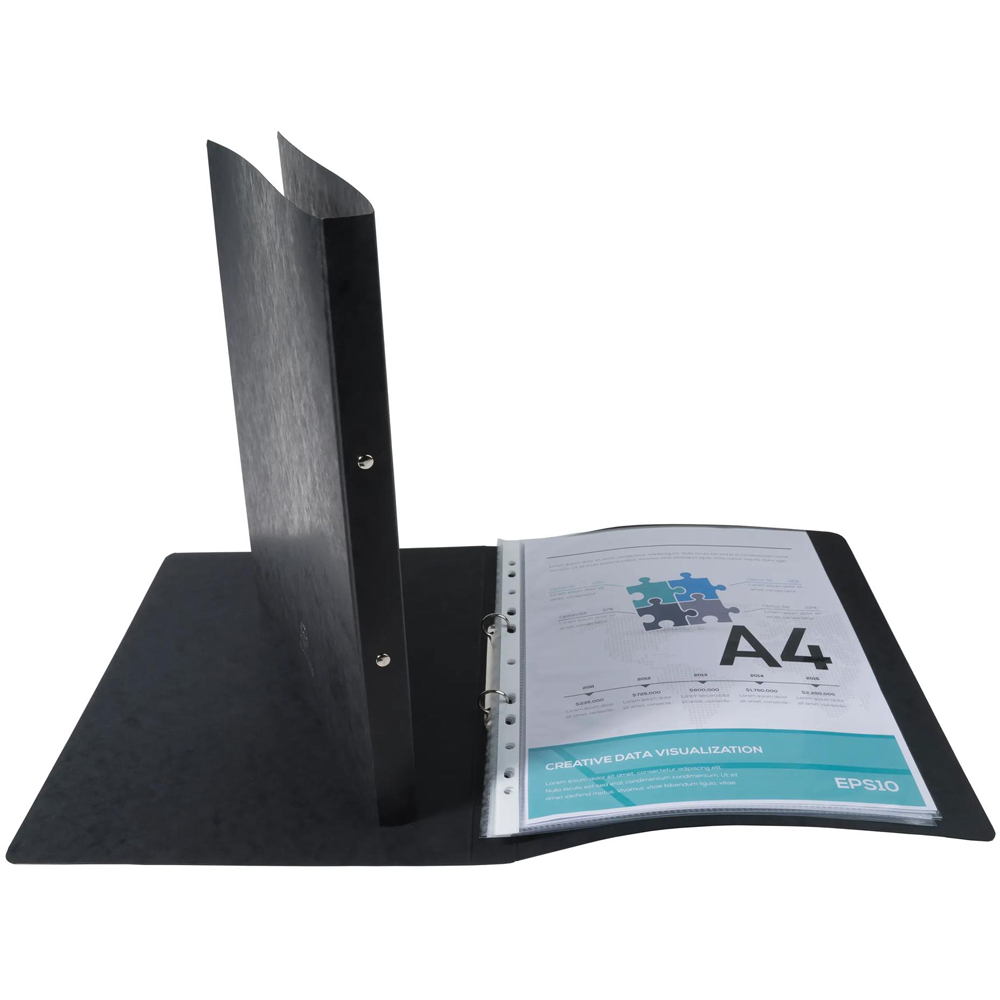 Exacompta A4 Black 2 Ring Binder 20mm 10 Pack Image 2