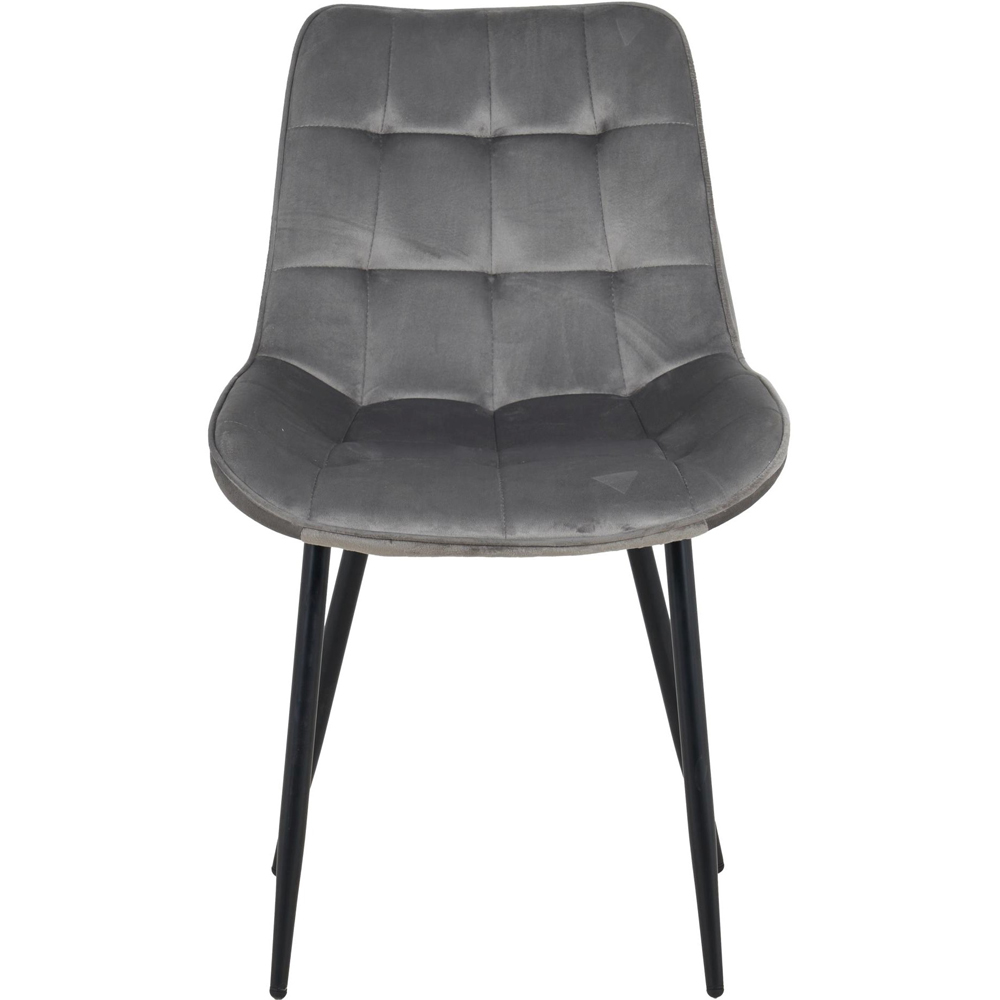 Indoor Living Seattle 4 Seater Grey Erica Velvet Dining Table Set Image 4