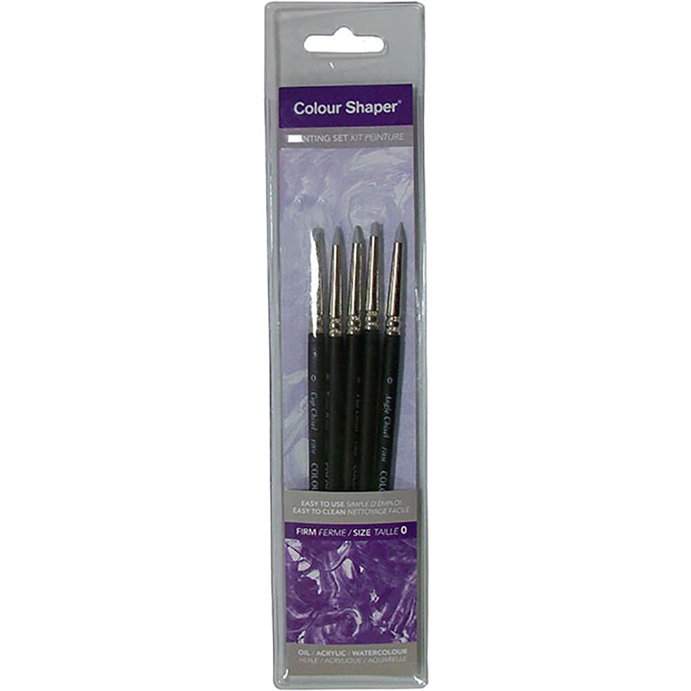 Colour Shaper Size 0 Black Firm Painting Tool 5 Pack Image