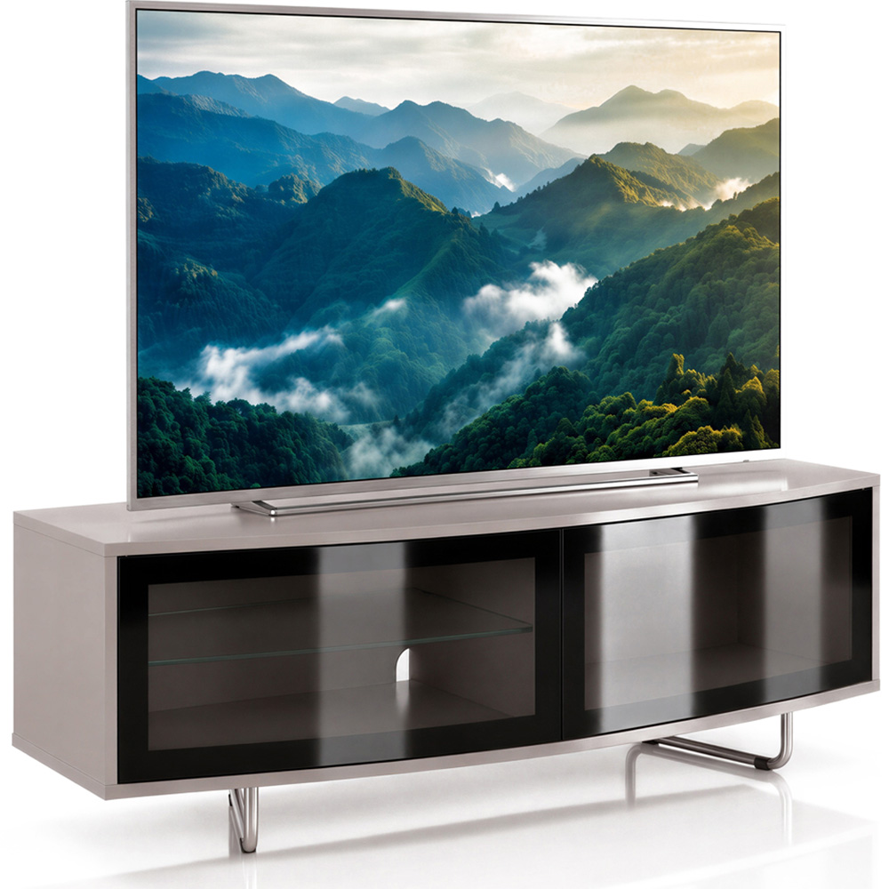 Centurion Caru 2 Door Black Greige D-Shape TV Cabinet for 32-65 inch TV Image 2