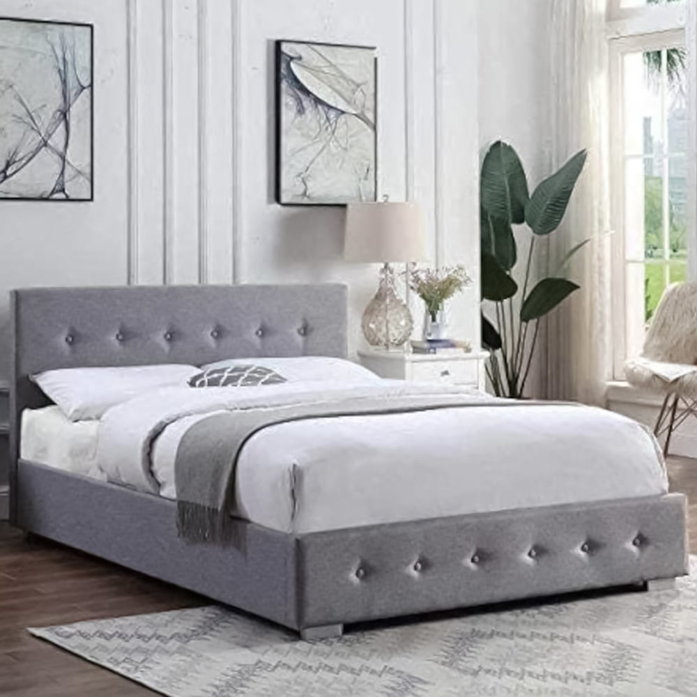 Home Treats Super King Grey Ottoman Storage Bed Image 5