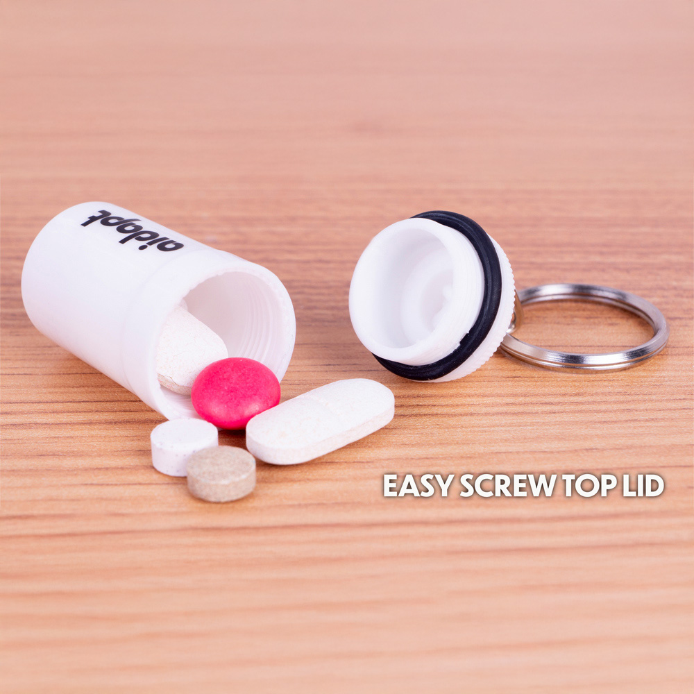 Aidapt White Pill Box with Keyring Image 4