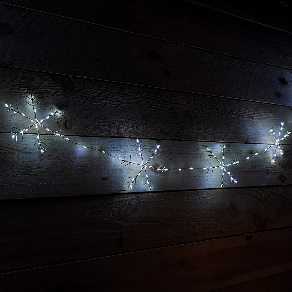 Samuel Alexander 258 White LED MicroBrights Christmas Snowflake String Lights Set of 10 Image 4