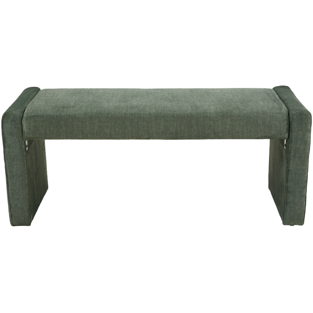 Living and Home 2 Seater Green Velvet Bench Image 2