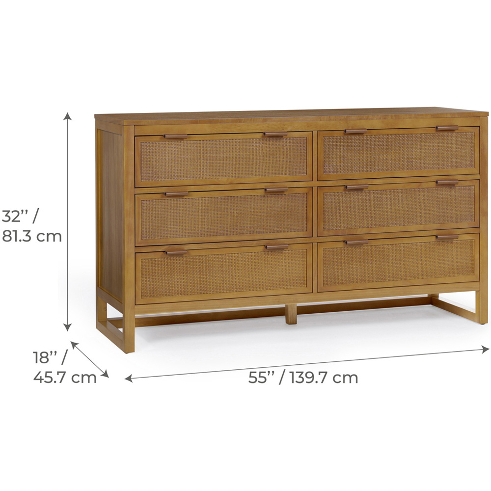 Teamson Home Hatteras 6 Drawer Natural Dresser Image 9