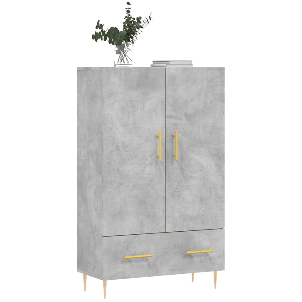 vidaXL 2 Door Single Drawer Concrete Grey Highboard Image 3