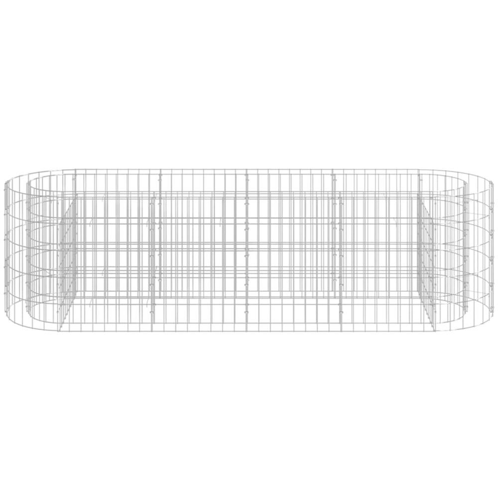 vidaXL Silver Galvanised Iron Gabion Raised Bed 190 x 50 x 50cm Image 4