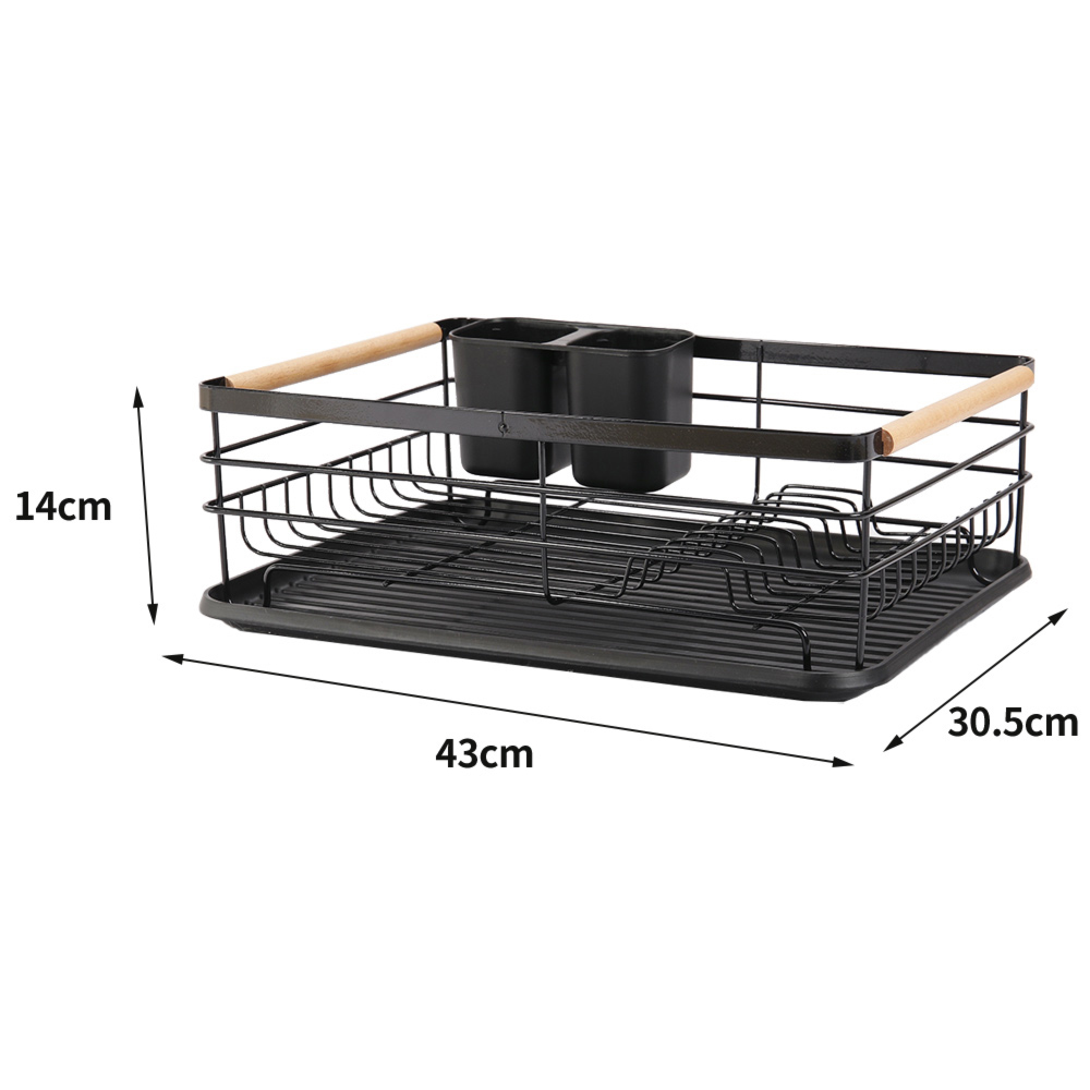 Living And Home Kitchen Metal Dish Rack Drainer with Removable Drainboard Image 9