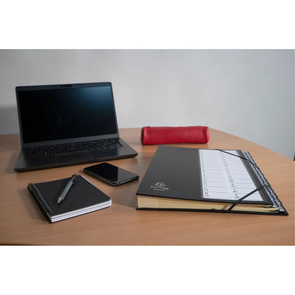 Exacompta A4 Black Multipart File with Elastic Straps and A-Z Tabs Image 2