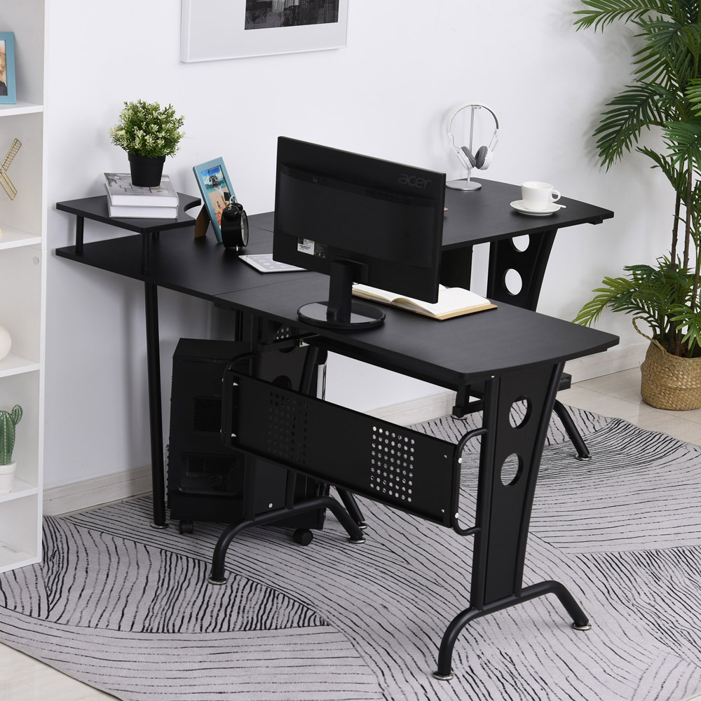 Portland L Shaped Corner Desk Black Image 4