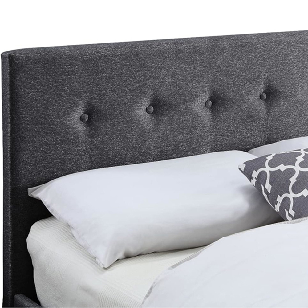 Home Treats King Size Dark Grey Ottoman Bed with Mattress Image 5