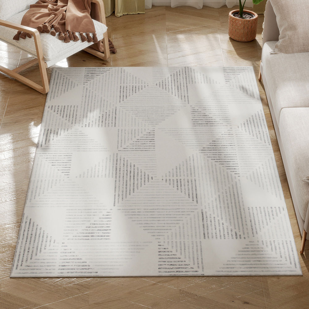 HOMCOM Grey Geometric Non Slip Rug 120 x 170cm Image 4