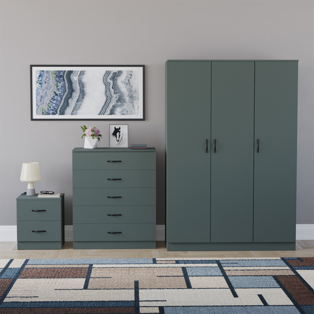 VIDA DESIGNS Riano Green 3 Piece Bedroom Furniture Set Image 2