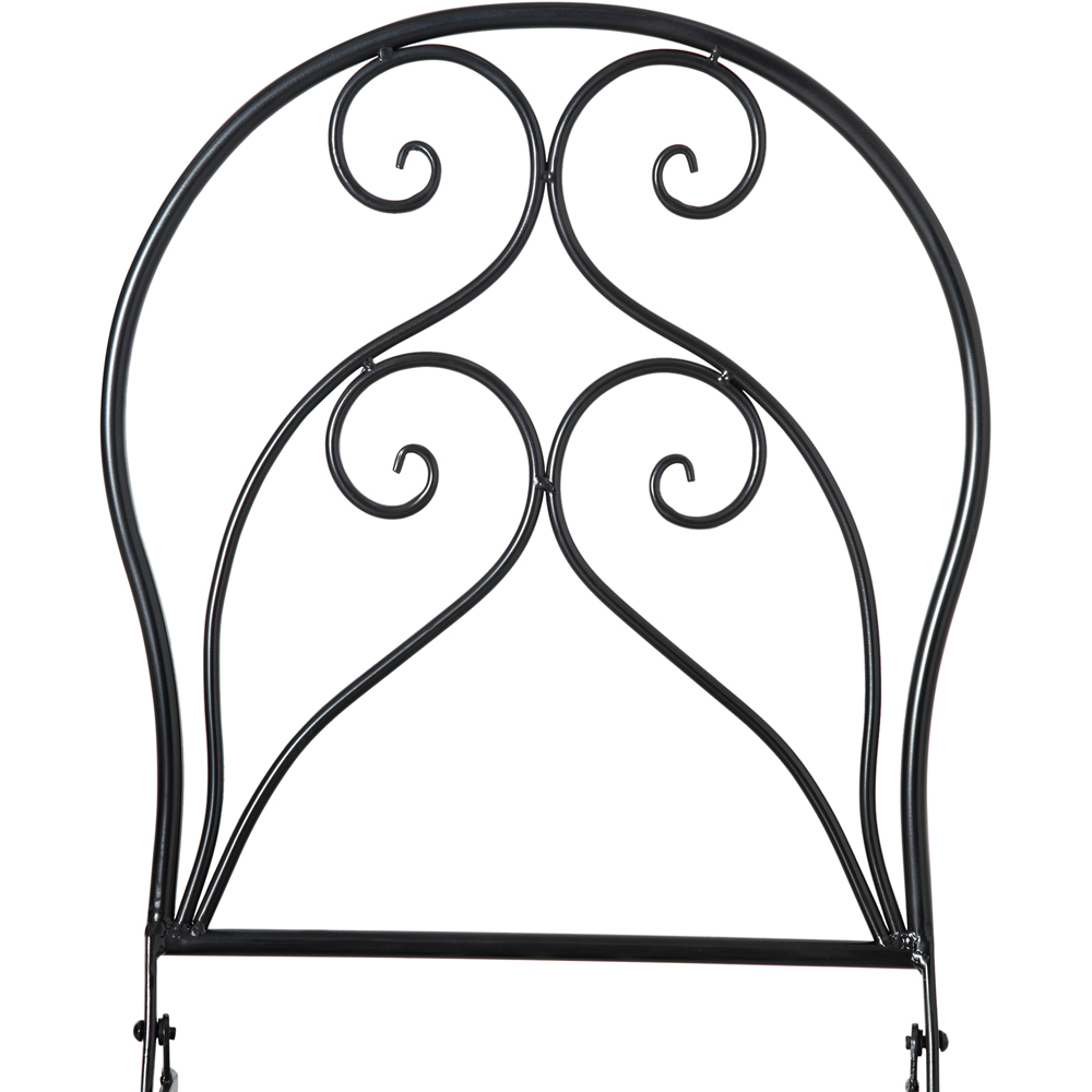 Outsunny Metal 2 Seater Mosaic Top Garden Bistro Set Black Image 3