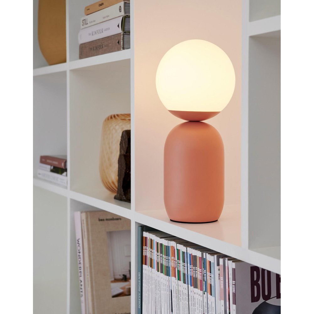 Nordlux Notti Terracotta Opal Glass Shade Table Lamp Image 2