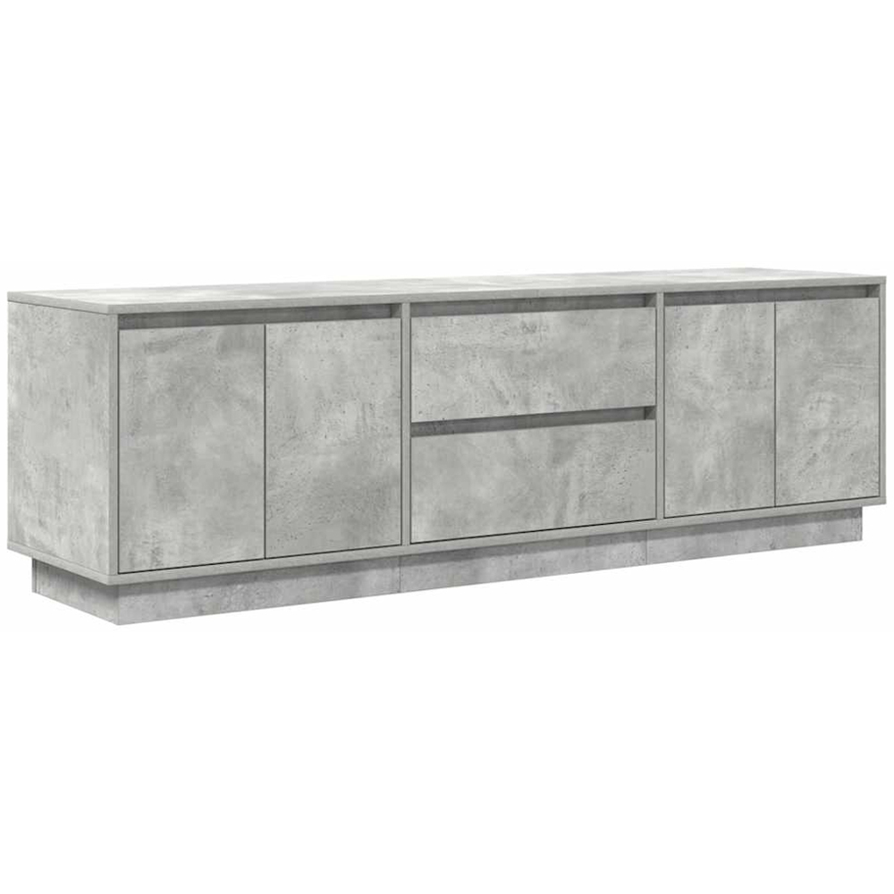 vidaXL 4 Door 2 Shelf Concrete Grey TV Cabinet with LED Lights Image 2
