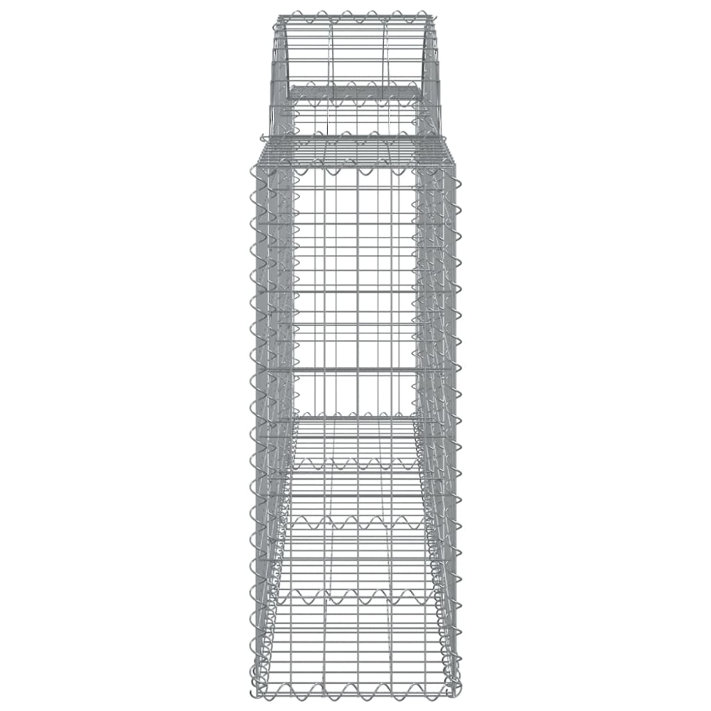 vidaXL Silver Galvanised Iron Arched Gabion Basket 200 x 30 x 80/100cm 40 Pack Image 3