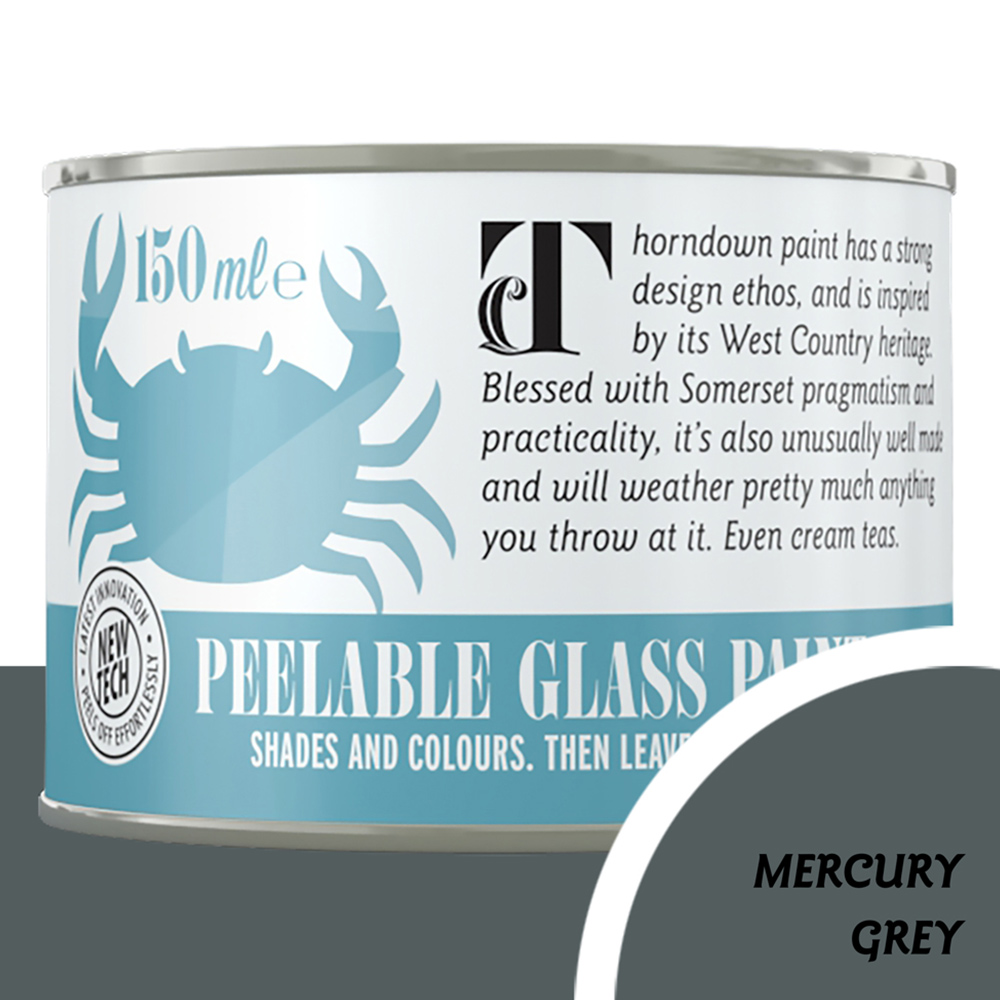 Thorndown Mercury Grey Peelable Glass Paint 150ml Image 3