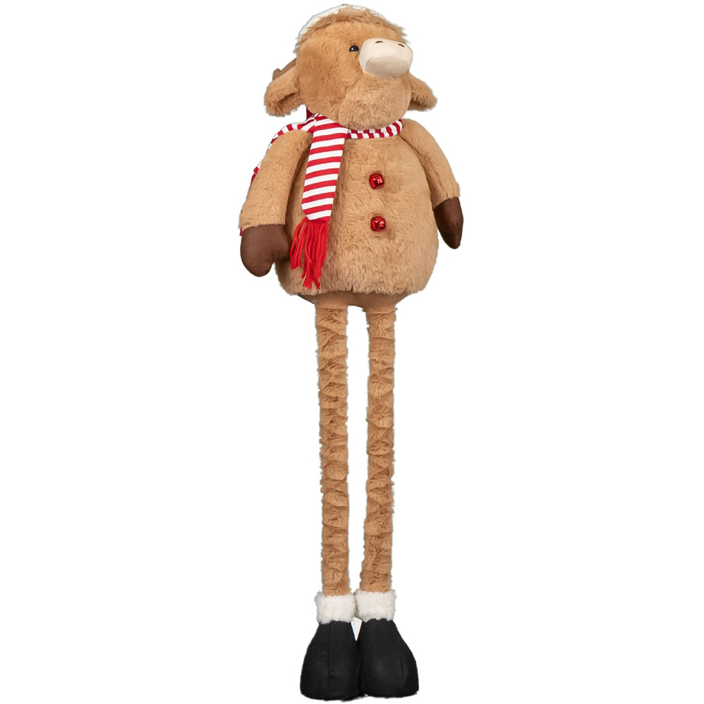 Samuel Alexander Plush Standing Highland Boy Cow with Extendable Legs Christmas Decoration 84cm Image 1