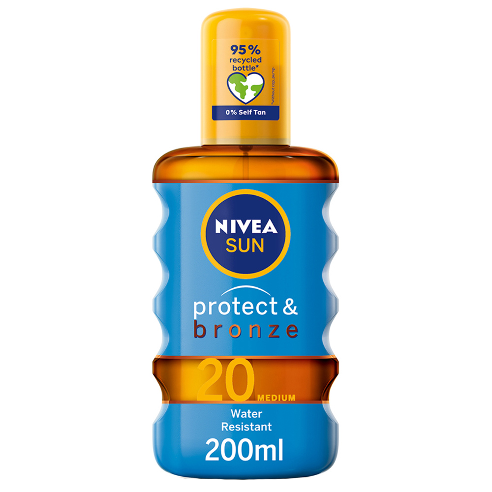 Nivea Sun Protect and Bronze Oil Spray SPF20 200ml Image 1