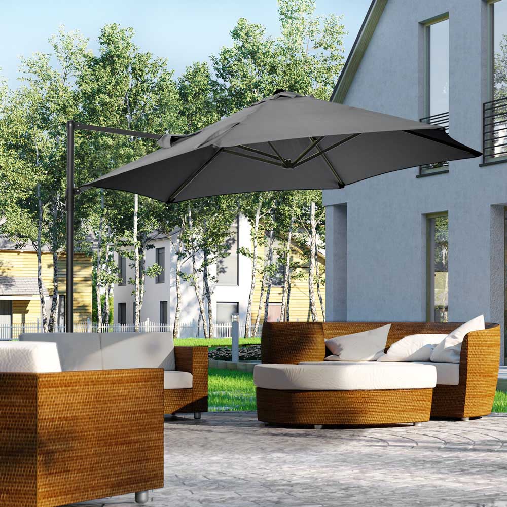 Outsunny 2.5m Garden Parasol Dark Grey Image 2