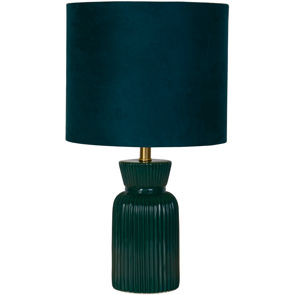 Lighting Collection Romero Suede Effect Fabric Shade Green Ceramic Table Lamp Image 3
