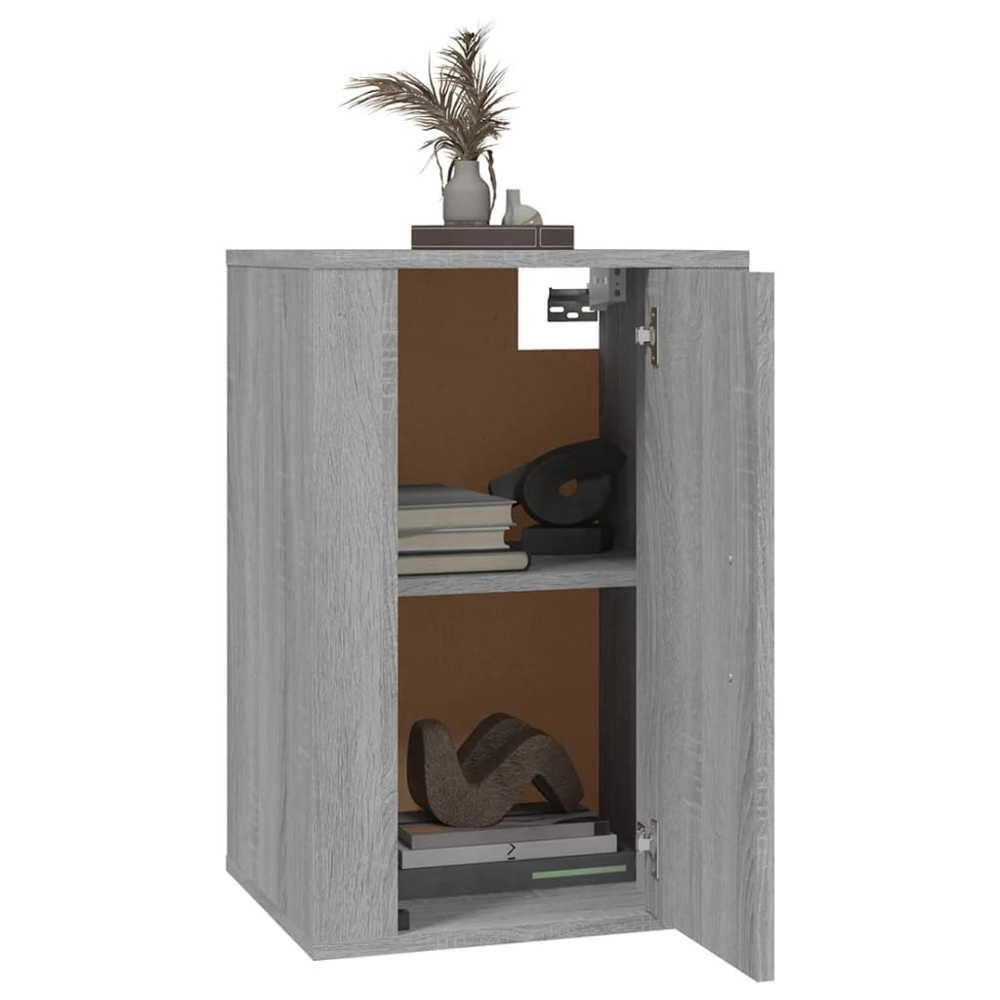 vidaXL Single Drawer Grey Sonoma Wall Mounted TV Cabinet Set of 2 Image 3