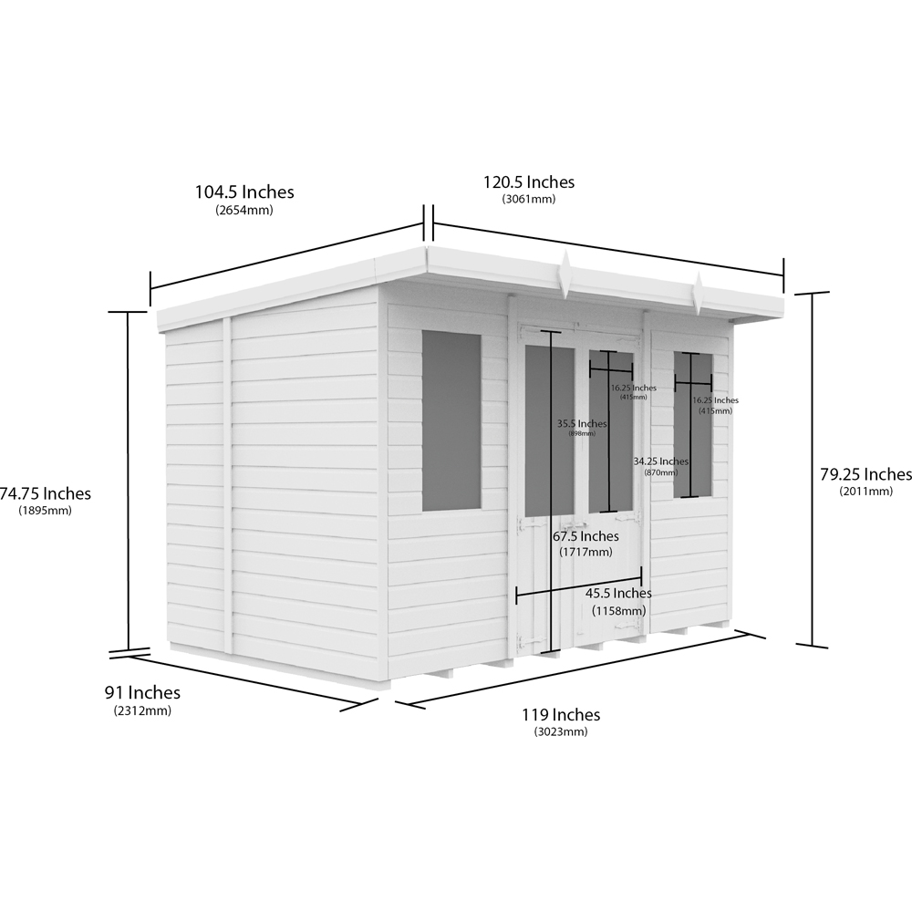 DIY Sheds 10 x 8ft Tongue and Groove Timber Pent Summerhouse Image 8