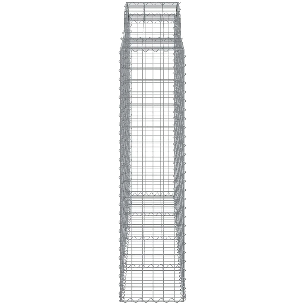vidaXL Silver Galvanised Iron Arched Gabion Basket 200 x 50 x 160/180cm 7 Pack Image 3