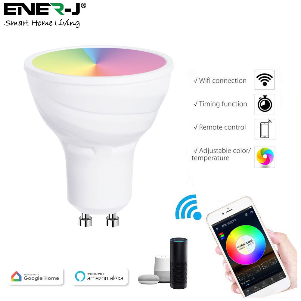 ENER-J 3 Pack GU10 LED 400 Lumens Smart Lamp Bulb Image 2