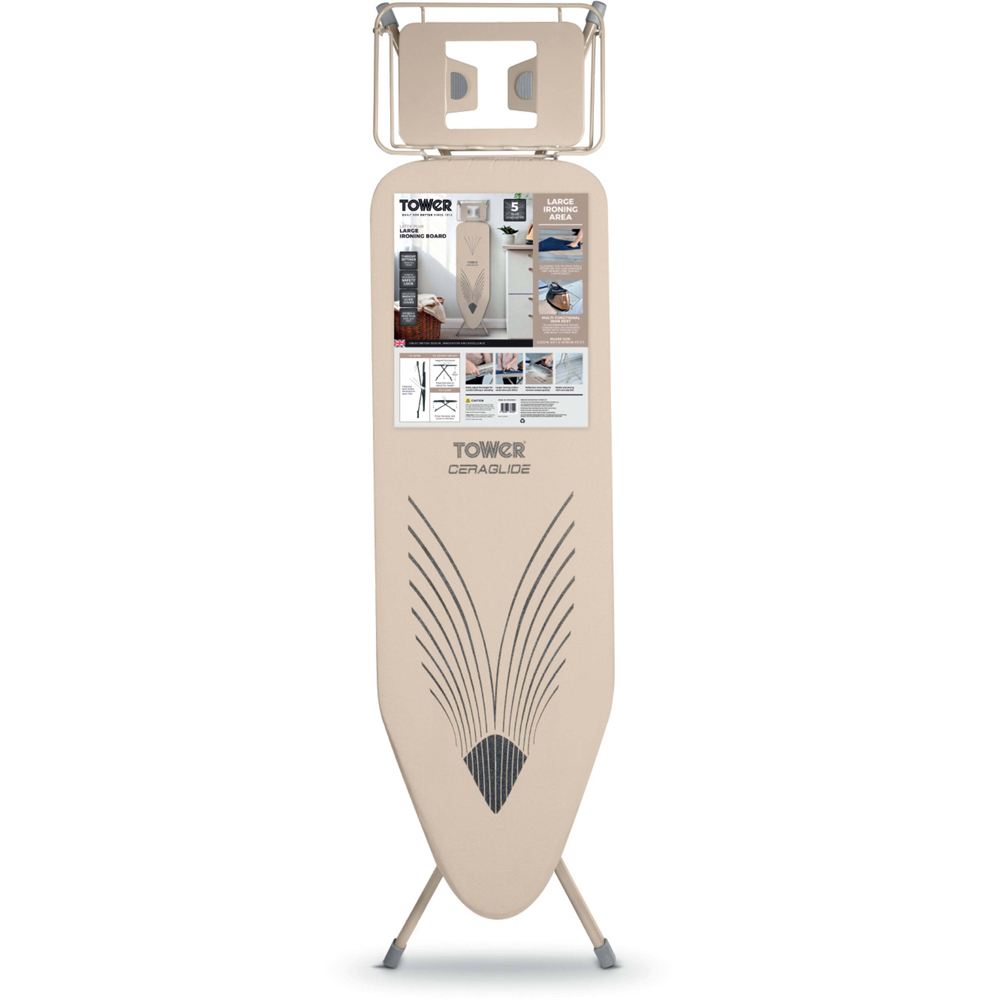 Tower Eclipse Plus Latte Height Adjustable Large Ironing Board Image 2
