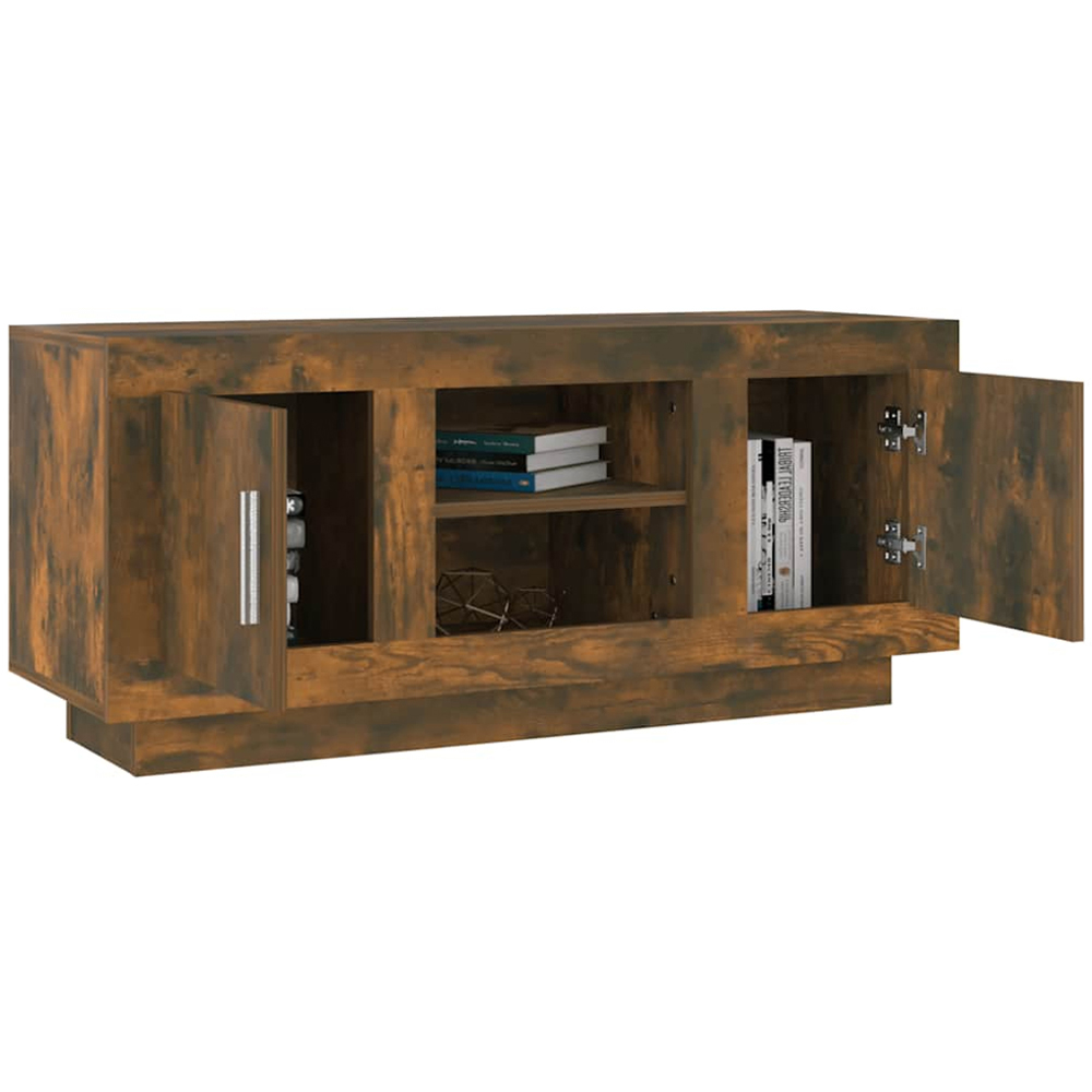 vidaXL 2 Door 2 Shelf Smoked Oak TV Cabinet Image 4