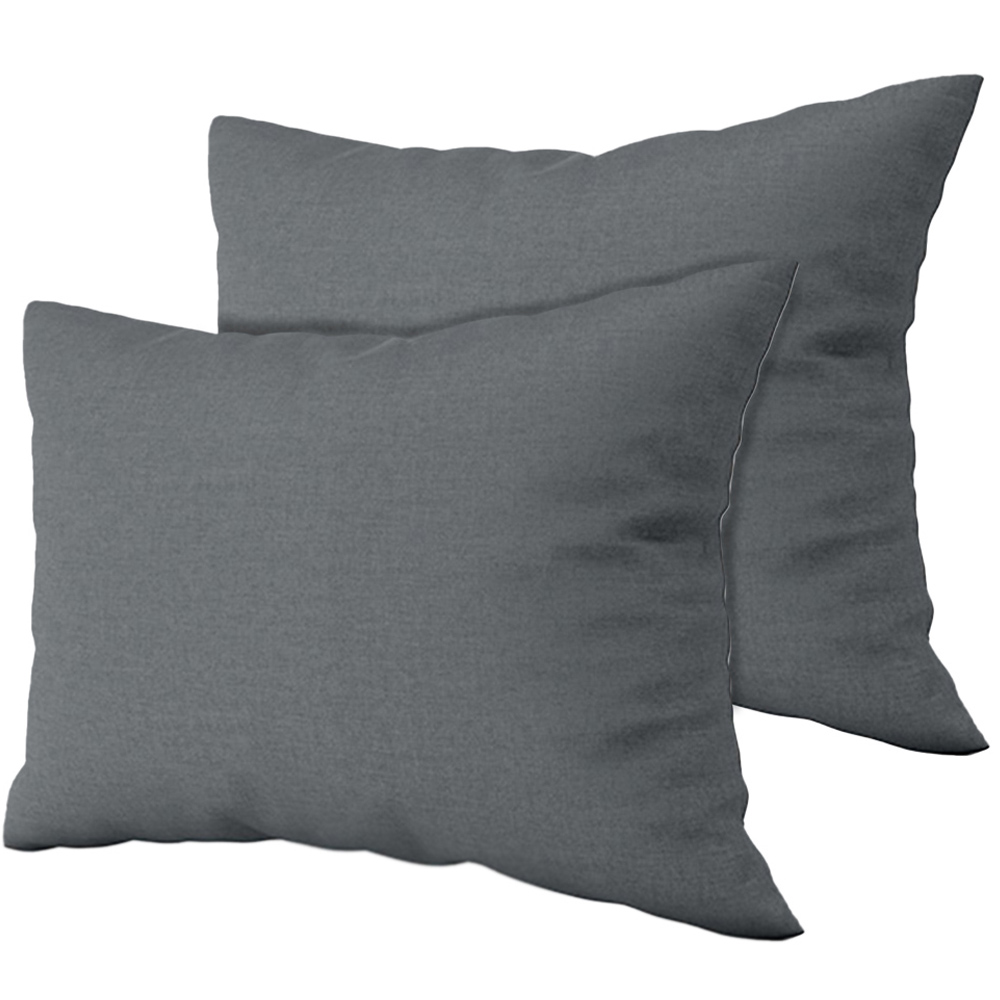 Serene Charcoal Brushed Cotton Pillowcases 2 Pack Image 1