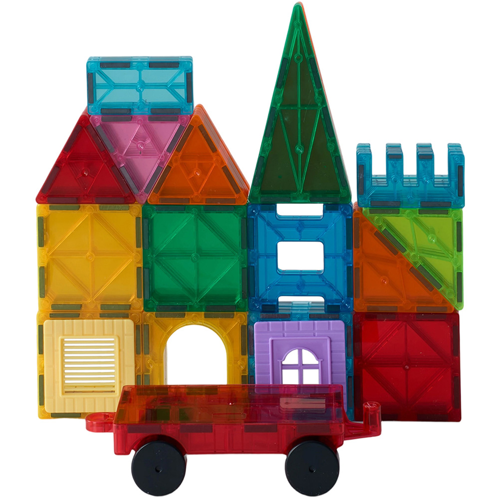 H&O Direct Kids 88 Piece 3D Magnetic Tiles Building Block Toy Set Image 2