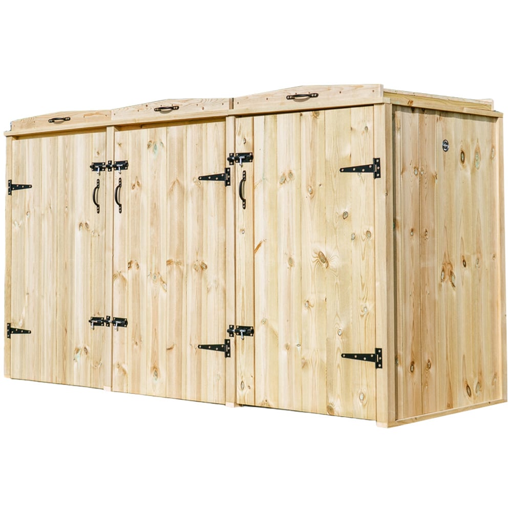 The Garden Village Chatburn 360L Triple Wheelie Bin Shed Image 1