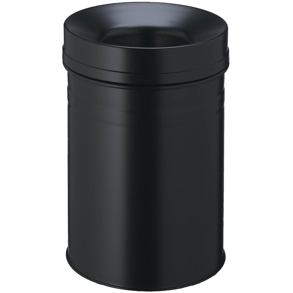 Durable SAFE+ Black Fire Extinguishing Metal Waste Bin 15L Image 1