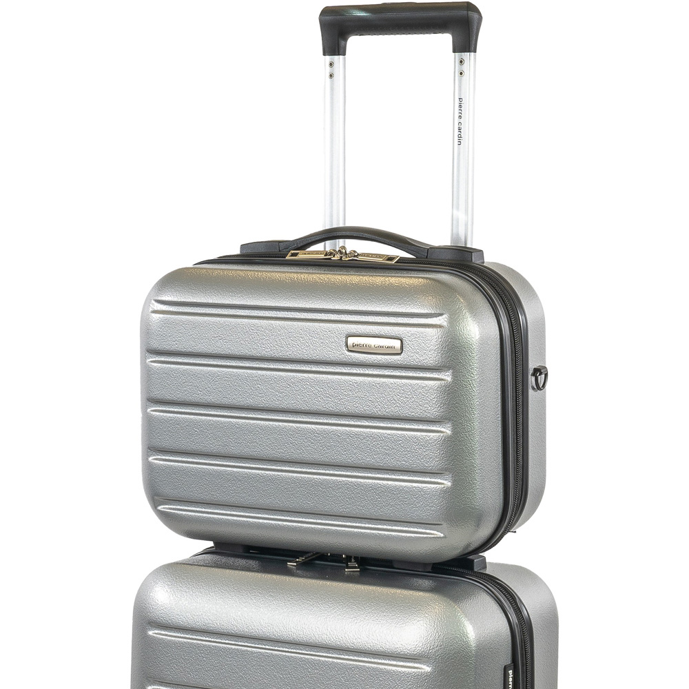 Pierre Cardin Set of 2 Grey Lightweight Hard Shell Trolley Suitcase and Mini Vanity Case Set Image 3