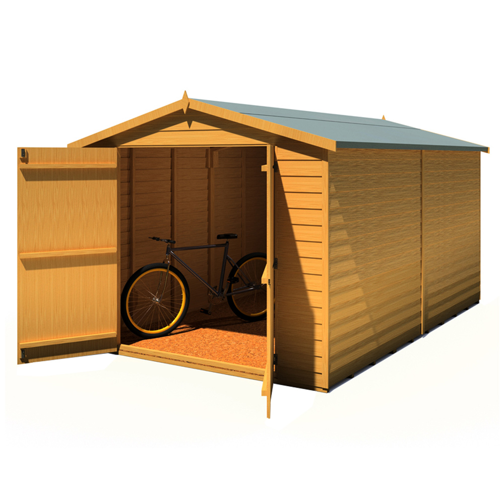 Shire 12 x 8ft Double Door Overlap Apex Wooden Shed Image 3