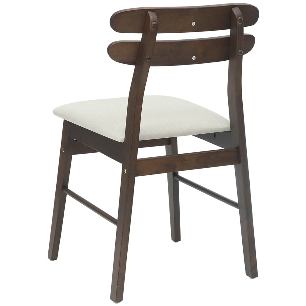 vidaXL Set of 2 Light Brown Rubberwood Rectilinear Vintage Dining Chairs Image 4