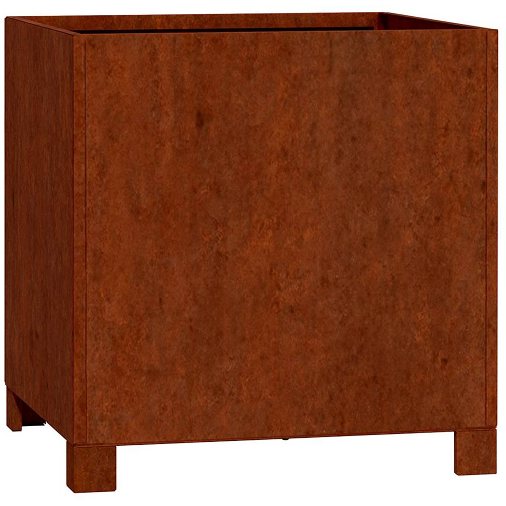 vidaXL Brown Corten Steel Garden Planter with Legs 40 x 40 x 40cm Image 1