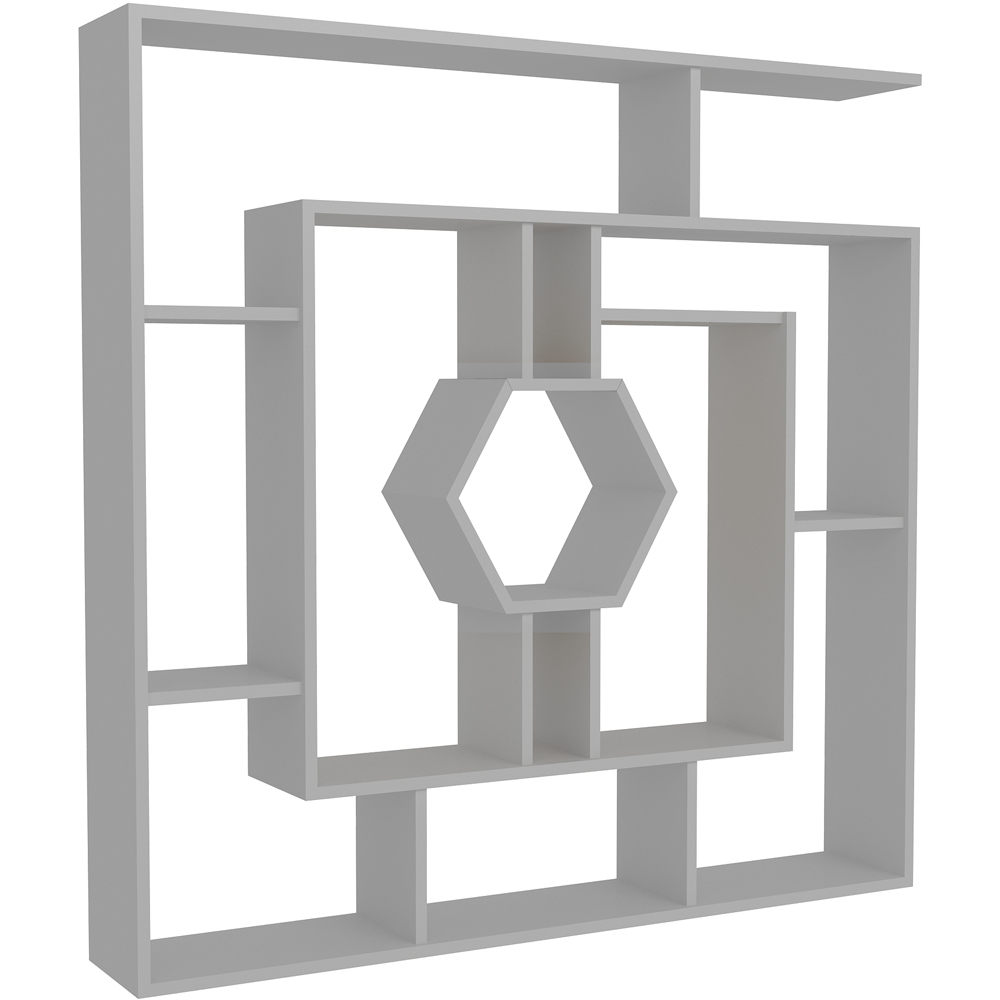 Decorotika Labrina 12 Shelf White Hexagonal Geometric Bookcase Image 2