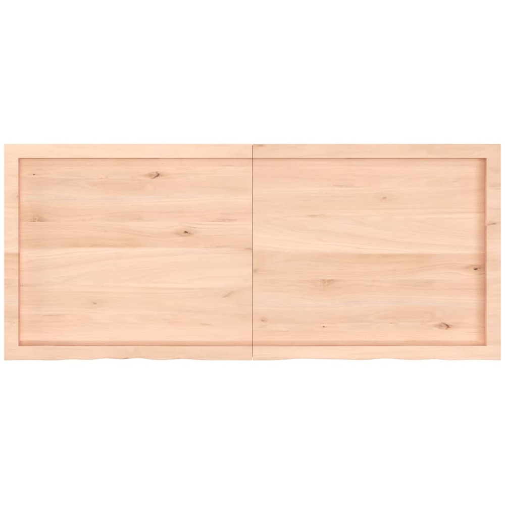 vidaXL 140cm Natural Untreated Solid Oak Wood Floating Wall Shelf Image 3