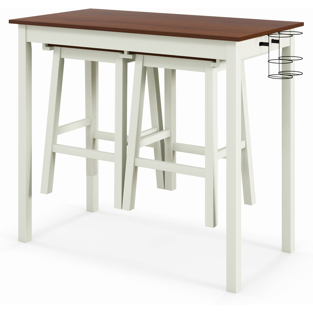 Costway 2 Seater Bar Table Set Cream White Image 3