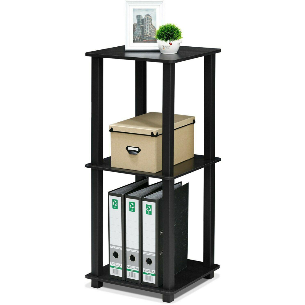 Walplus Simplistic Americano and Black End Table Set of 2 Image 4